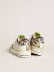 Women Golden Goose Women’s Stardan Lab In White Leather With A Camouflage Star And Heel Tab Stardan - 4