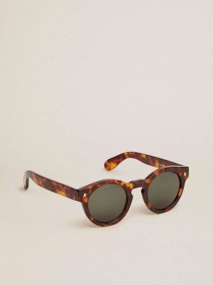 Women Havana Brown Sunglasses Panthos Model With Havana Frame And Gold Details Sunglasses Golden Goose - 1