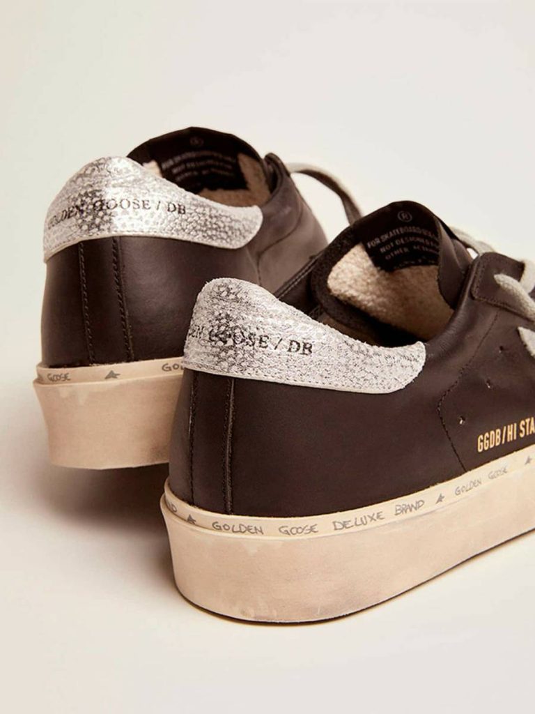 Women Hi Star Black Women's Hi Star In Black Leather With Silver Laminated Leather Star Golden Goose - 4