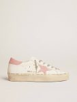 Women Hi Star Hi Star With Suede Star And Old Rose Leather Heel Tab White Golden Goose - 1