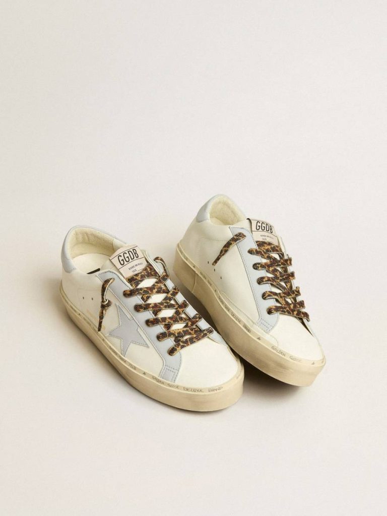 Women Hi Star Ltd In Leather With Light Blue Leather Star And Heel Tab White Hi Star Golden Goose - 2