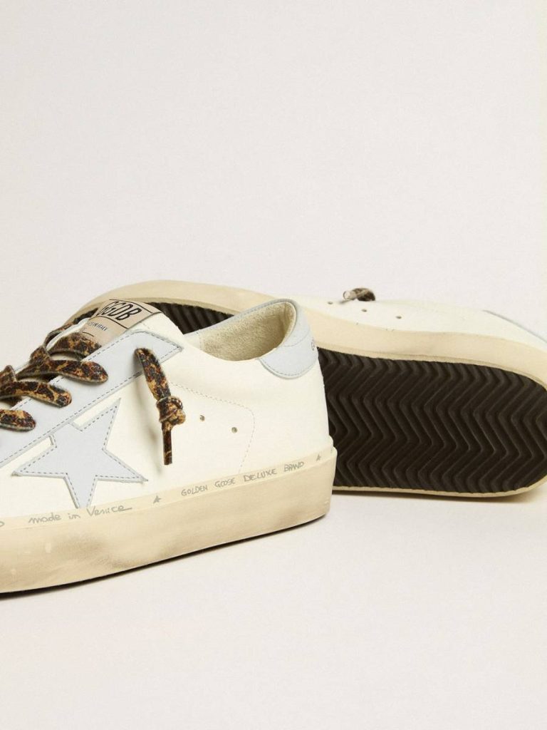 Women Hi Star Ltd In Leather With Light Blue Leather Star And Heel Tab White Hi Star Golden Goose - 3