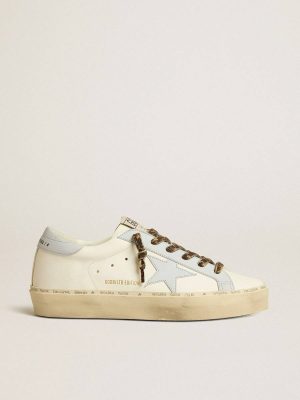 Women Hi Star Ltd In Leather With Light Blue Leather Star And Heel Tab White Hi Star Golden Goose - 1
