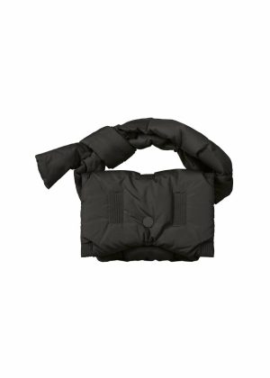 Women Issey Miyake Shoulder Bags Square Cushion Dew Gray （No.18）|Black （No.15） - 1
