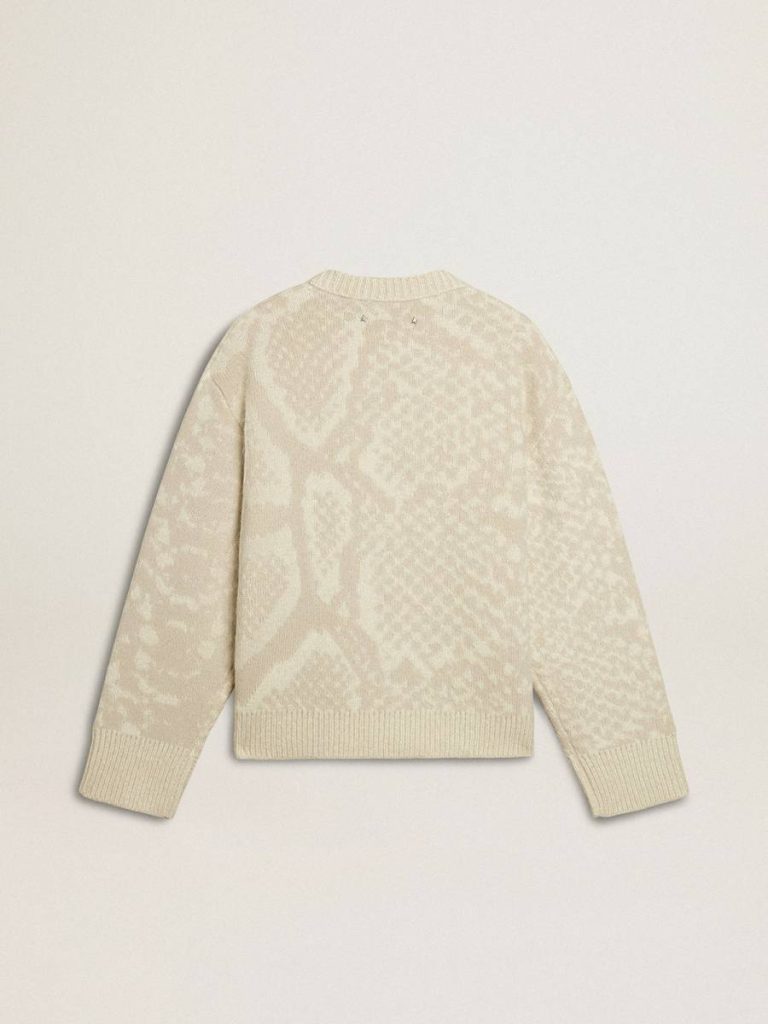 Women Knitwear Beige Golden Goose Women’s Beige Cny Sweater With Patterns - 2