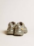 Women Lightstar Golden Goose Women’s Lightstar In Metallic Leather And Silver Mesh With Gray Star - 4