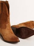 Women Low Wish Star Boots In Cognac-Colored Suede With Inlay Star Boots Golden Goose - 3