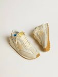 Women Marathon Women's Marathon In Beige Nylon And Gray Leather With Beige Printed Star Golden Goose - 2