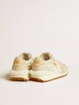 Women Marathon Women's Marathon In Beige Nylon And Gray Leather With Beige Printed Star Golden Goose - 4