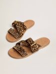 Women Margaret Flat Sandals In Leopard-Print Pony Skin Golden Goose Sandals - 2