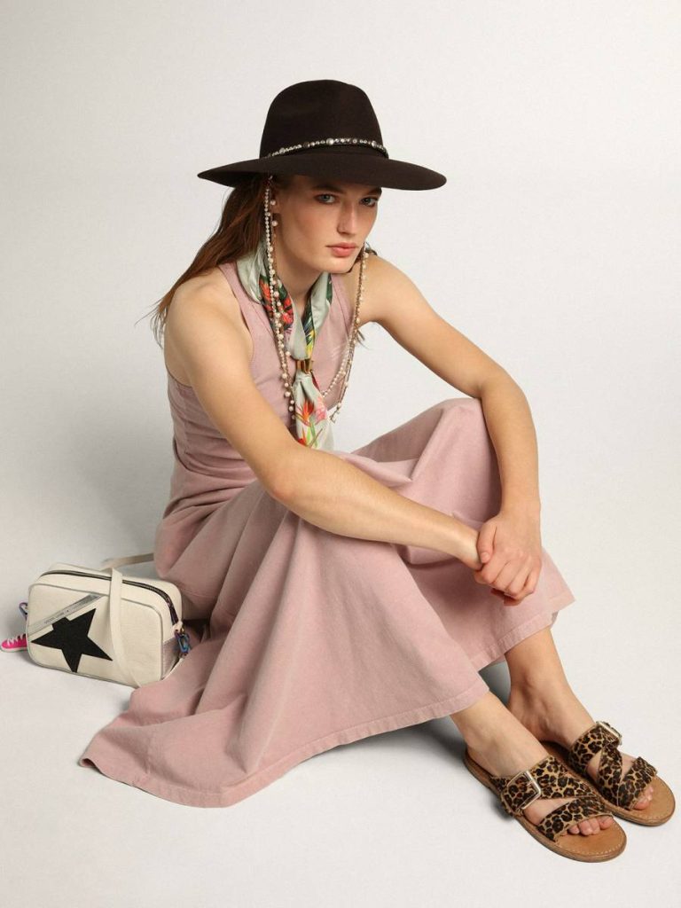 Women Margaret Flat Sandals In Leopard-Print Pony Skin Golden Goose Sandals - 3