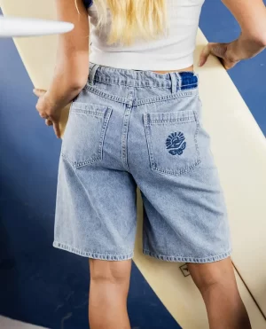 Women Rip Curl Shorts Las Dalias Relaxed Denim Short - 1