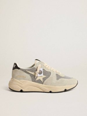 Women Running Sole Embellished With Swarovski Crystals And Ivory Star Golden Goose Running Sole - 1