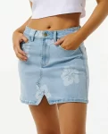 Women Skirts Hibiscus Heat Overdyed Denim Skirt Rip Curl - 2