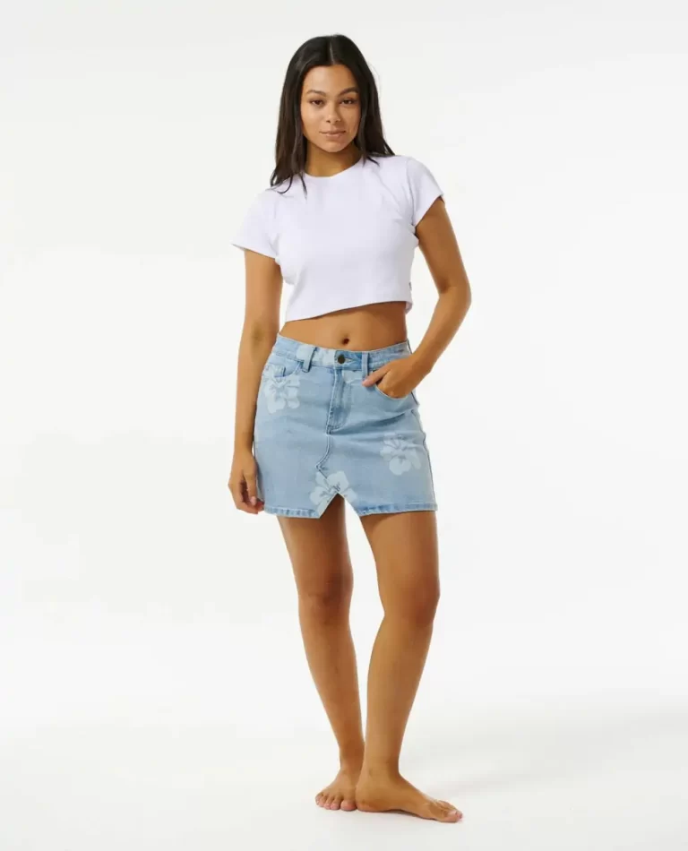 Women Skirts Hibiscus Heat Overdyed Denim Skirt Rip Curl - 4