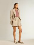 Women Skirts & Shorts Women’s Aged White Cotton Shorts With Elasticated Waist Golden Goose Aged White - 3
