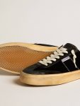 Women Soul Star In Black Velvet With White Leather Heel Tab Ggdb Classics Golden Goose - 4