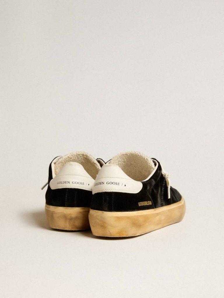 Women Soul Star In Black Velvet With White Leather Heel Tab Ggdb Classics Golden Goose - 5