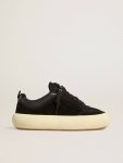 Women Space-Star Women's Space-Star Cube In Black Suede With Perforated Star Golden Goose - 1