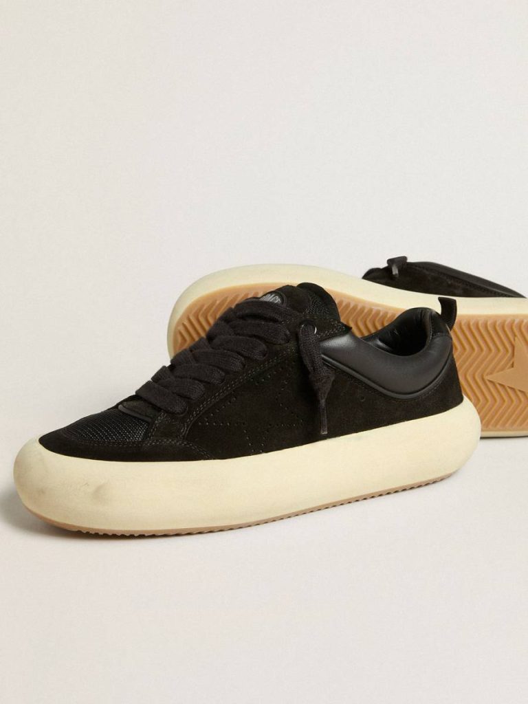 Women Space-Star Women's Space-Star Cube In Black Suede With Perforated Star Golden Goose - 3