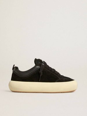 Women Space-Star Women's Space-Star Cube In Black Suede With Perforated Star Golden Goose - 1