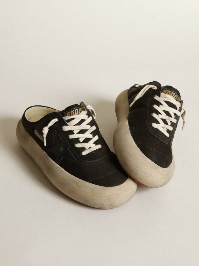 Women Space-Star Women's Space-Star Sabots With Leather Star And Shearling Lining Golden Goose - 2