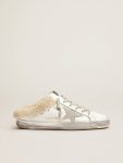 Women Super-Star Sabots In White Leather With Shearling Lining Golden Goose White Super-Star Sabot - 1