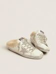 Women Super-Star Sabots In White Leather With Shearling Lining Golden Goose White Super-Star Sabot - 2