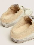 Women Super-Star Sabots In White Leather With Shearling Lining Golden Goose White Super-Star Sabot - 5