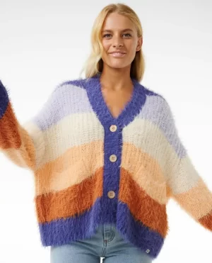 Women The Search Stripe Cardigan Rip Curl Sweaters - 1