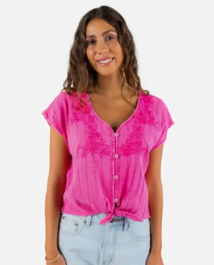 Women Tiki Embroidered Top Shirts & Tops Rip Curl - 1