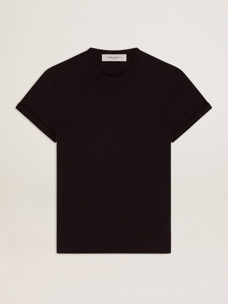 Women Vintage Black T-Shirts & Tops Women’s Slim-Fit Distressed T-Shirt In Black Golden Goose - 1