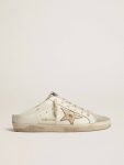 Women White Golden Goose Super-Star Sabots With Platinum Star And Ice-Gray Suede Tongue Super-Star Sabot - 1