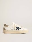 Women White Women's Hi Star With Blue Glitter Star And Platinum Glitter Heel Tab Hi Star Golden Goose - 1