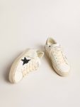 Women White Women's Hi Star With Blue Glitter Star And Platinum Glitter Heel Tab Hi Star Golden Goose - 2
