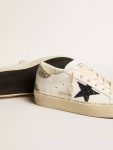 Women White Women's Hi Star With Blue Glitter Star And Platinum Glitter Heel Tab Hi Star Golden Goose - 3