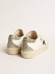 Women White Women's Hi Star With Blue Glitter Star And Platinum Glitter Heel Tab Hi Star Golden Goose - 4
