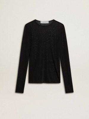 Women Women's Black Crew Neck T-Shirt Golden Goose T-Shirts & Tops Black - 1