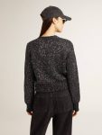 Women Women's Black Wool Blend Cropped Sweater With All-Over Sequins Black Knitwear Golden Goose - 4