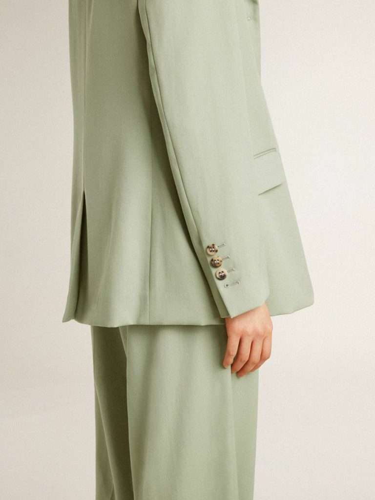 Women Women's Blazer Jacket In Sage-Green Wool Sage Green Golden Goose Blazers - 5