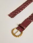 Women Women’s Burgundy Woven Leather Belt Burgundy Belts Golden Goose - 2