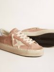 Women Women's Hi Star In Pink Suede With Cream Star And Silver Leather Heel Tab Hi Star Golden Goose - 3