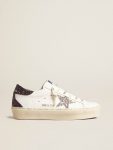 Women Women’s Hi Star With Silver Glitter Star And Ruby Red Glitter Heel Tab Golden Goose Hi Star White - 1