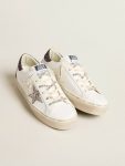 Women Women’s Hi Star With Silver Glitter Star And Ruby Red Glitter Heel Tab Golden Goose Hi Star White - 2