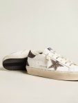 Women Women’s Hi Star With Silver Glitter Star And Ruby Red Glitter Heel Tab Golden Goose Hi Star White - 3
