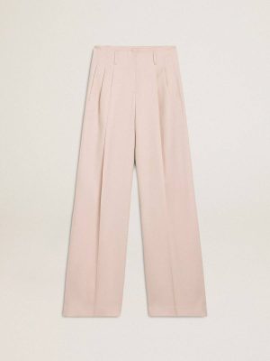 Women Women's Pants In Pink Tailored Wool Fabric Pink Jeans & Pants Golden Goose - 1