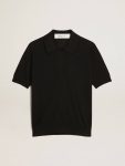 Women Women’s Polo Shirt In Black Merino Wool Black T-Shirts & Tops Golden Goose - 1