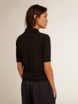 Women Women’s Polo Shirt In Black Merino Wool Black T-Shirts & Tops Golden Goose - 4