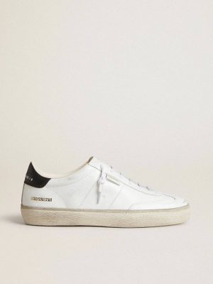 Women Women's Soul Star In White Leather With Black Leather Heel Tab Ggdb Classics Golden Goose - 1