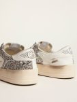 Women Women's Stardan In White Leather And Glitter Stardan Golden Goose White And Silver - 5